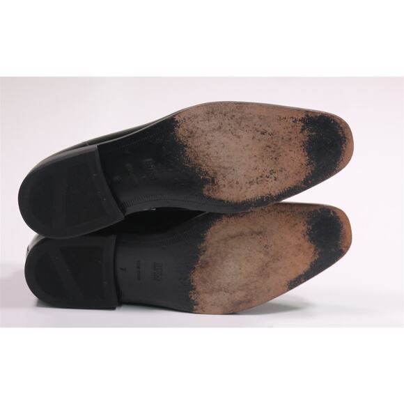 Hugo Boss Black Patent Leather Tuxedo Formal Loafers Grosgrain Band Men's US 7 - Picture 9 of 12